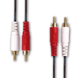 SatelliteSale 2 Male to 2 Male RCA Audio Stereo Composite Cable Universal Wire PVC Black Cord 6 feet