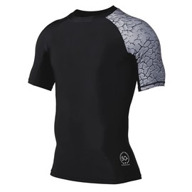 HUGE SPORTS Mens Rash Vest Short Sleeve Rash Guard Quick Drying Wetsuit Swimming Shirts for Surfing (Chapped,3XL)