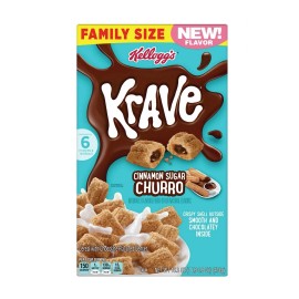 Kellogg's 🔵 New Kellogg's Krave CINNAMON SUGAR CHURRO Chocolate Breakfast Cereal 16.3oz