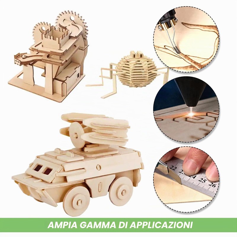 Eteamcan - Lot de 10 fogli di legno di tiglio