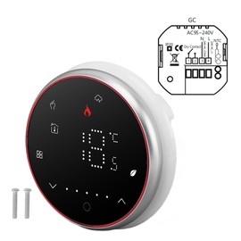 Wireless Smart Thermostat Programmable Smart Home Thermostat for Boiler Heating AC95‑240V Round Base Black