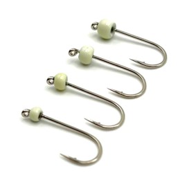 Kolibri Tungsten Micro Jig Hooks Set – 4 Pieces | Trout Tungsten Beads Ultralight Hooks for Fishing with Rubber Bait | Tungsten Jigs Trout Fishing Hooks