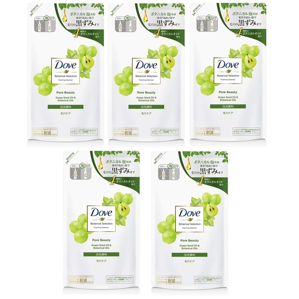 Dove Botanical Selection Pore Beauty Foaming Facial Cleanser Refill 4.3 fl oz (135 ml) x 5 Packs