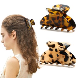 Pack of 2 Women's Small Medium Hair Clips for Thin Thick Hair Celluloid Hair Clips Non-Slip
