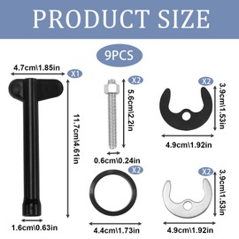SMCEHEYA 9 Pcs Monobloc Tap Fixing Kit Faucet Fixing Tool Kit for Hot and Cold Water Faucet Tap Fixing Kit for Kitchen Faucet Bathroom Basin Horseshoe Installation Fastening Accessories