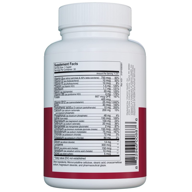 Viteyes Classic AREDS 2 Companion Multivitamin Supplement, Comprehensive Multivitamin Formula