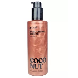 VICTORIA'S SECRET PINK COCONUT HIGHLIGHTING SHIMMER BODY OIL 8 oz NEW