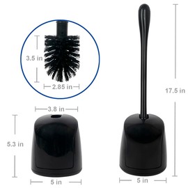 CELOX Toilet Bowl Brush and Holder for Bathroom Cleaning, 2 Set，Black