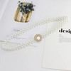 Pearl Waist Belt Flower Belts for Women Pearl Elastic Belt