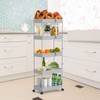 SPACEKEEPER 5-Tier Storage Cart, Bathroom Storage Organizer Rolling Utility Cart,