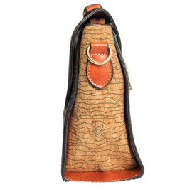 Natural Cork Briefcase Eco Friendly Vegan and Biodegradable Fashion Casual Elegant Sporty Adjustable Original Gift Brown Blue Yellow S, Brown, blue, yellow