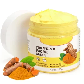 Turmeric Clay Face Mask, Turmeric Vitamin C Clay Mask, Turmeric Face Mask for Control of Acne, Wrinkles Skin Care Product for Hyper-Pigmented Skin