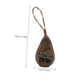CIYODO Boho Style Rattan Bird's Nest Woven Hummingbird House Decorative Bird Nest for Home Outdoor Hanging Pendant