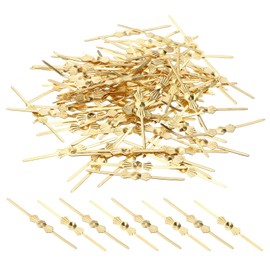 PATIKIL 40mm/1.57" Chandelier Bowtie Clips, 300Pcs Copper Chandelier Connectors Clips for Fastening Crystals Parts, Chandelier Replacements, Gold