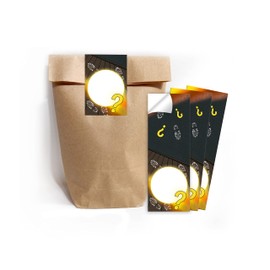 Junapack 12 sacchetti regalo (naturale) + 12 adesivi Escape Room per regalini bomboniere compleanno bambini ragazzi ragazze