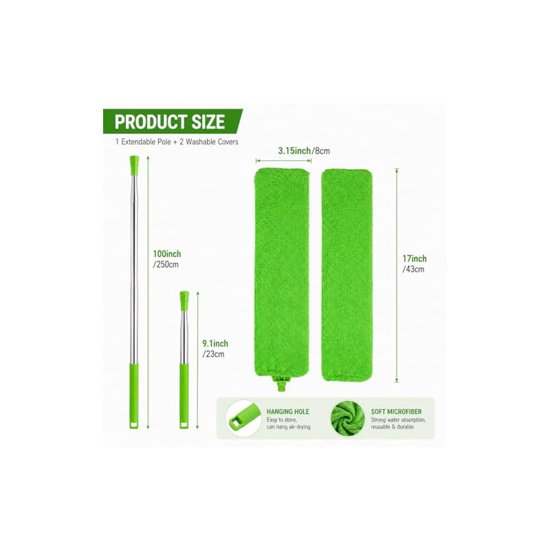 Retractable Gap Dust Cleaner for Hard-to-Reach Spaces