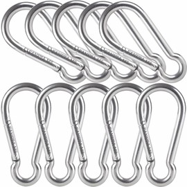 2 inch Flag Pole Clip M5 Spring Snap Hooks 304 Stainless Steel Carabiner Clips Flagpole Attachment Hardware - to Attach Flag to Flagpole with Rope (Set of 10)