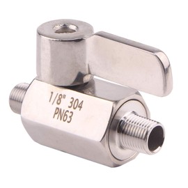 DERNORD Stainless Ball Valve - 1/8 Inch NPT Thread Male Small Mini Ball Valve (1/8" Male&Male)