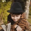 Vikodah Kids-Boys Classic Panama-Fedora-Hat Trilby Manhattan-Structured Jazz Wool Cap 3-6Yrs