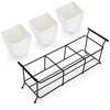 Bekith 3-Piece Ceramic Flatware Caddy with Metal Rack, Utensil Holder