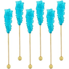 Rock Candy Lollipops Pops Candy Suckers, Variety Flavor and Color Assortment, 5.5" (24-Pack, Blueberry)