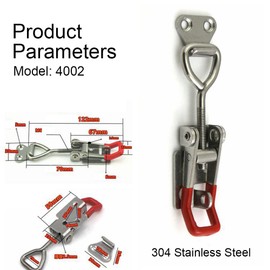 Aoktorkit 2PCS Toggle Clamp, 122mm, Stainless Steel, Red