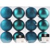 Set Of 12 King Fisher Teal Blue Christmas Tree Baubles