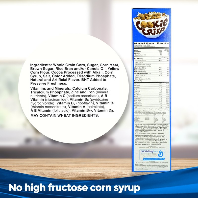 Cookie Crisp Cereal, Chocolate Chip Cookie Flavored, 11.25 oz