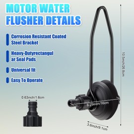 Threlaco 3 Pcs Outboard Motor Flusher, Lower Unit Oil Pump and Fluid Extractor Pump Set Double Sided Engine Motor Flusher Fluid Pump with Hose and Locking Adapter for Most Marine Motors (Round)