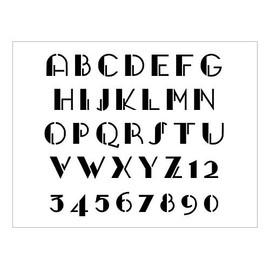 ART DECO 20s Alphabet Stencil 1 Inch 1920's Vintage Font Set Letters Sheet S576