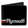 Buckle-Down Men's PU Bifold Wallet-Plymouth Text/Stripe Black/White/Red, Multicolor, 4.0" x