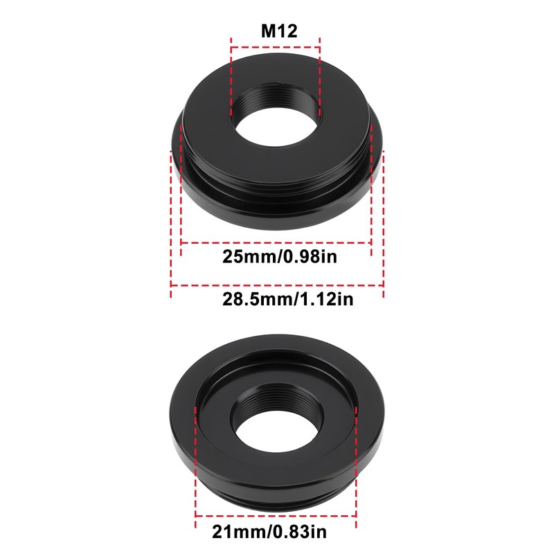 eMagTech C/CS Male to M12 Female Lens Converter Ring Suitable