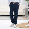 MagnaReady Flat-Front Easy-Care Twill Chino Pants (Navy, 36x34)