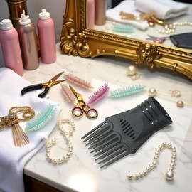 Jowxsx Universal Hair Dryer Comb Nozzle, 1Pc Plastic Hairdressing Salon Blow Comb Attachment, Hair Styling Nozzle Tool for Straightening Detangling Fine Curly Natural Hair Combs