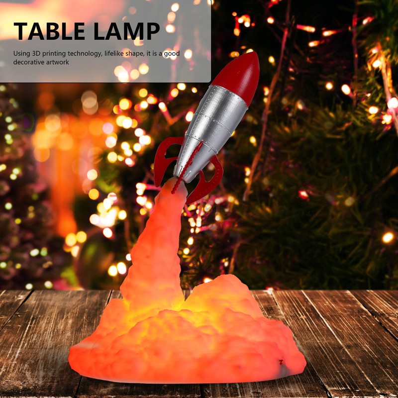 3D Printing Rocket Lamp Innovative Bedside Table Light USB Charging