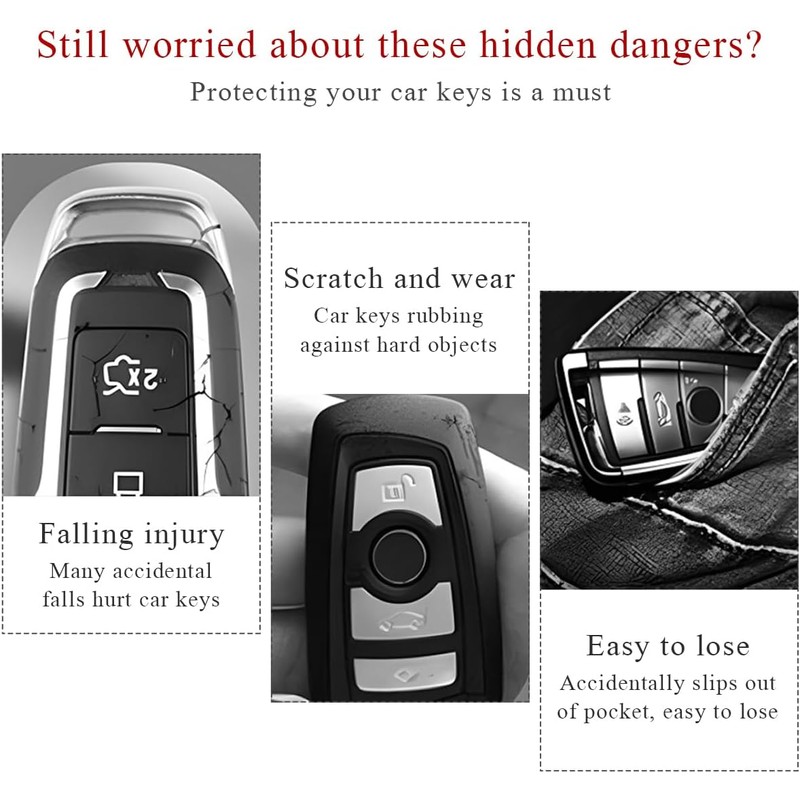 Funda para llave de coche, funda inteligente con gancho de