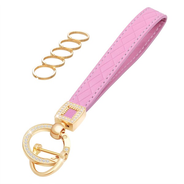 OHKYOOT Microfiber Leather Wristlet Keychain,Key Chain Holder Car Keys Keychain