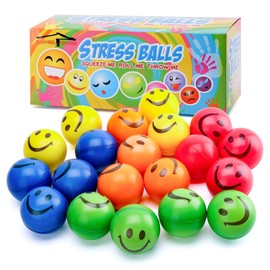 LovesTown 20 PCS Face Squeeze Balls, 2.5 Inch Smile Squeeze Balls Face Stress Balls Stress Relief Balls for Finger Exercise School Carnival Reward Party Bag Gift