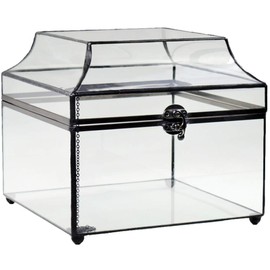 Glass Display Box Large Clear Case Decorative Keepsake Storage Table Top Home Decor Reception Wedding Card Box Vintage J Devlin Box 600