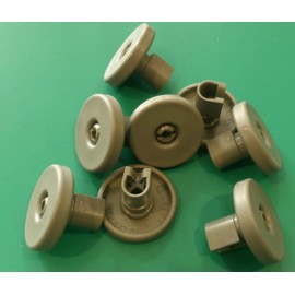 Kit Lower Dishwasher Basket Wheels Rex 8 Pieces Grey Type TT80E TT08E, TT09E TT8451 TT800, TT790, TQ000 x, TP600B, RTI925TX RTI8G, RTI720AP, RSF66040, RSF63020