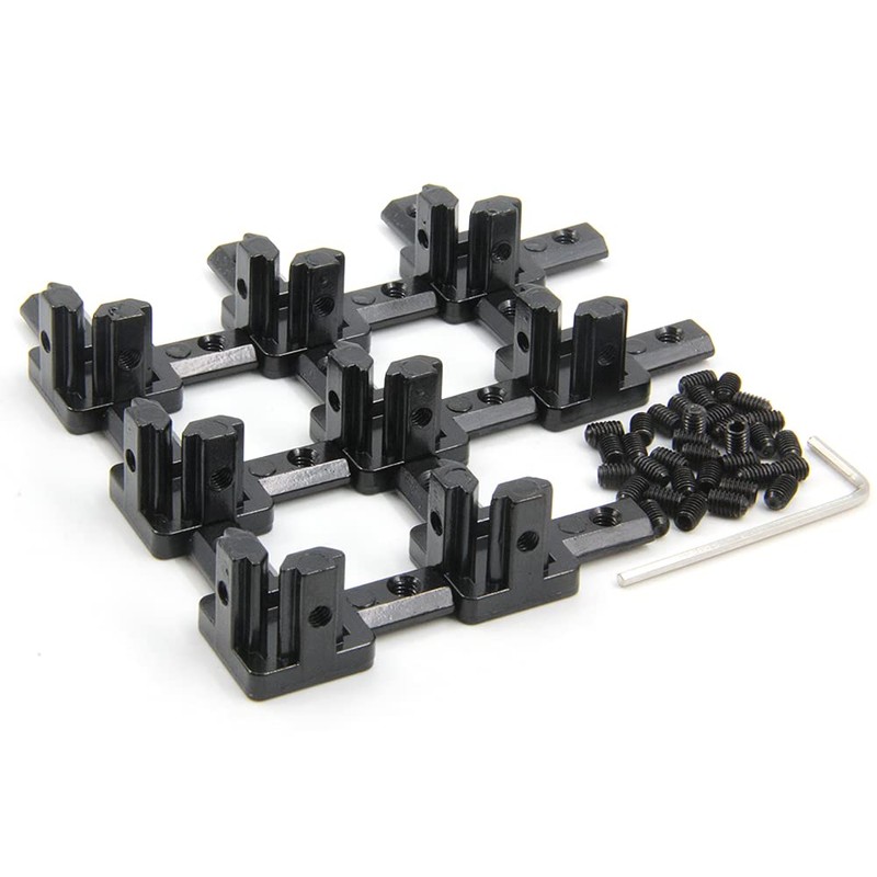 Zeberoxyz 8PCS Black 3 Way End Corner Bracket with Screws