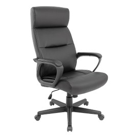 STAPLES Rutherford Ergonomic Manager & Executive Office Chair, High Back Swivel, Adjustable Height, Luxura Faux Leather, Black