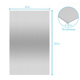 430 Stainless Steel Metal Plates, 6" x 12" x 1/64" (0.02") Inch, Suitable for Magnetic Installation Plate Walls, Suitable for Metal Plates in processes, Kitchens, and Offices (1)