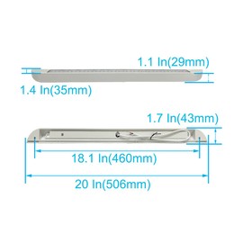 QHLightlux 20 Inch RV LED Awning Porch Light Fixture, Down Angle Flood Beam Exterior Lights 6000K Cool White Low Current Draw 12V/24V DC, Plastic Housing White Finish, for Camper Truck Trailer, 2 Pack