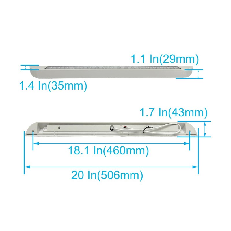QHLightlux 20 Inch RV LED Awning Porch Light Fixture, Down