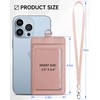 Teskyer ID Card Holder with Strap, PU Leather, Transparent Window