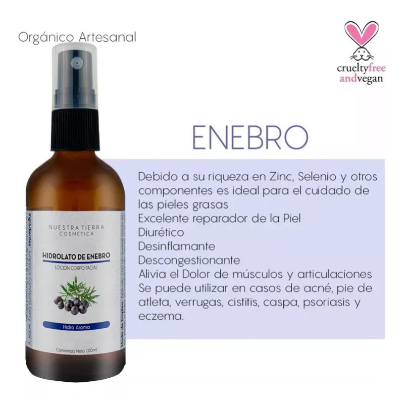 Nuestra Tierra Cosmética Ancestral Hidrolato Orgánico De Enebro Anti-acné Pieles