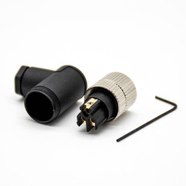 Elecbee M8 Connector Screw Type Connector Right Angle Assemble Cable Plug Unshield (3 Pin Female A-Code)