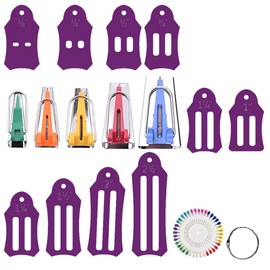 Mutitool Fabric Bias Tape Makers Kit- Including 10 Tool, 5 Bias Tape Makers and 40 Quilting for Fabric Sewing and Quilting, Purple Folding Tool
