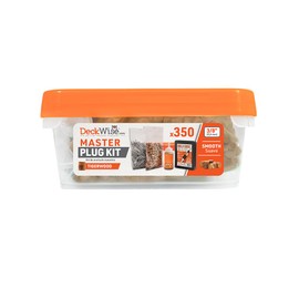DeckWise Tigerwood Master Plug Kit - 3/8" Hardwood Plugs & #8x2 Stainless Screws with Drill & Drive Bit & Glue, 350 Piece Kit for 100 sq. ft.